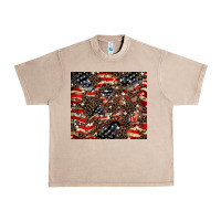 French Oak American flag leopard tumbler Urban Heavy Tee - HowdyJamesFarm