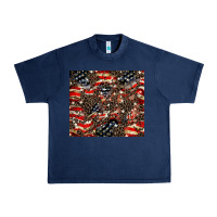 Navy American flag leopard tumbler Urban Heavy Tee - HowdyJamesFarm