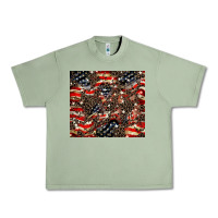 Oil Green American flag leopard tumbler Urban Heavy Tee - HowdyJamesFarm
