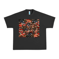 Pigment Black American flag leopard tumbler Urban Heavy Tee - HowdyJamesFarm
