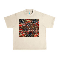 Sandshell American flag leopard tumbler Urban Heavy Tee - HowdyJamesFarm