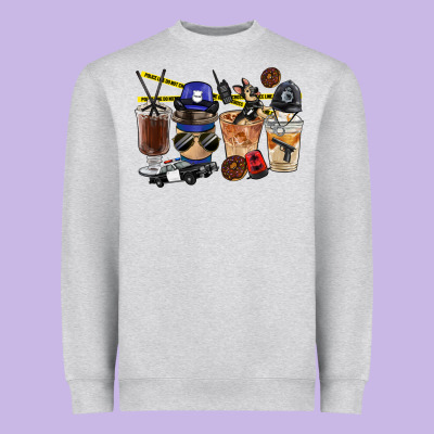 Police Coffee Cups Heavyweight Sweatshirt Designed By Fadigitalartstudio