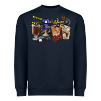 Navy Police Coffee Cups Heavyweight Sweatshirt - FaDigitalArtStudio