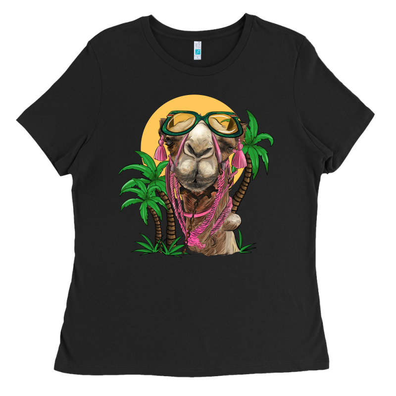 Camel With Oasis Ladies Tee by BarkalooDesign | Teevron