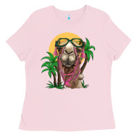 Bubblegum Pink camel with oasis Ladies Tee - BarkalooDesign