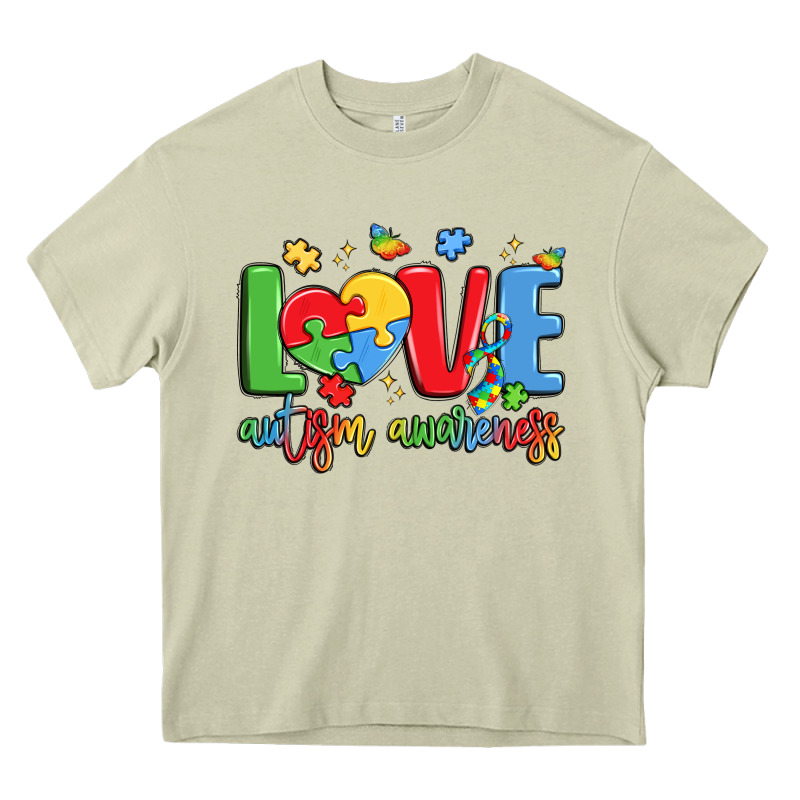 Love Autism Awareness Heavy Core Tee by LillyAllenDesigns | Teevron