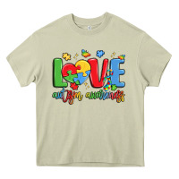 Mossy love autism awareness Heavy Core Tee - LillyAllenDesigns