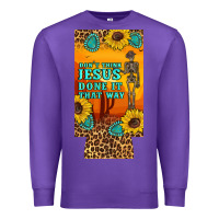 Purple don't jesus done it that way western skeleton  12 oz can cooler  (slim Premium Sweatshirt - Artiststas