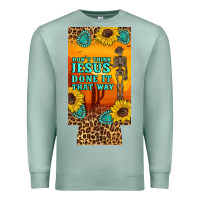Seafoam don't jesus done it that way western skeleton  12 oz can cooler  (slim Premium Sweatshirt - Artiststas
