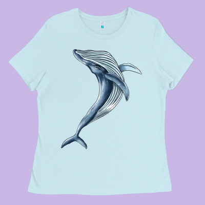 Humpback Whale Jumping Ladies Tee Designed By Barkaloodesign