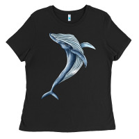 Black humpback whale jumping Ladies Tee - BarkalooDesign