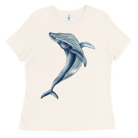 Bone humpback whale jumping Ladies Tee - BarkalooDesign