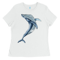 White humpback whale jumping Ladies Tee - BarkalooDesign