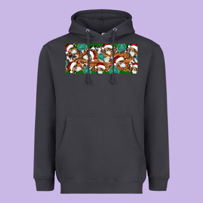 Santa Skeleton Christmas Heavyweight Hoodie Designed By Artiststas