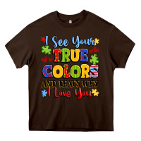 Chocolate Brown colorful love message Heavy Core Tee - LillyAllenDesigns