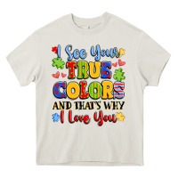 Cream colorful love message Heavy Core Tee - LillyAllenDesigns