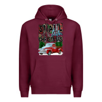 Burgundy Small Town Christmas Premium Hoodie - FaDigitalArtStudio
