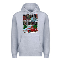 Heather Grey Small Town Christmas Premium Hoodie - FaDigitalArtStudio