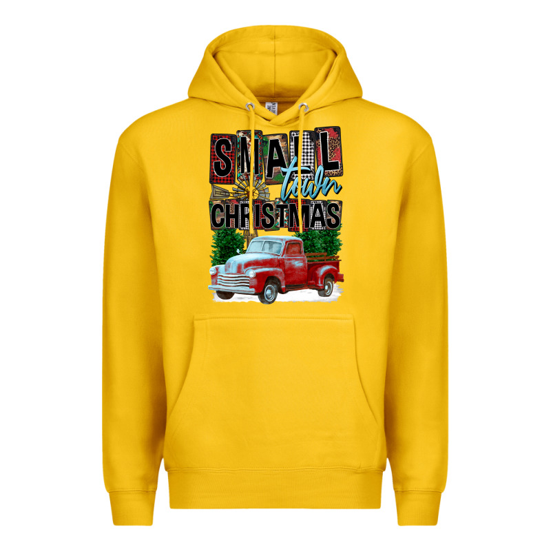 Small Town Christmas Premium Hoodie by FaDigitalArtStudio | Teevron