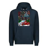 Navy Small Town Christmas Premium Hoodie - FaDigitalArtStudio