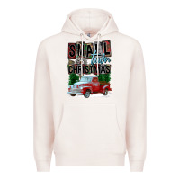 Pale Pink Small Town Christmas Premium Hoodie - FaDigitalArtStudio
