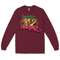 Burgundy Long life Cowgirls Long Sleeve Tee - HowdyJamesFarm