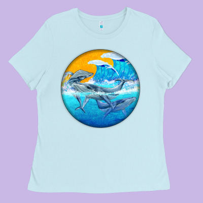 Humpback Whale Ladies Tee Designed By Barkaloodesign
