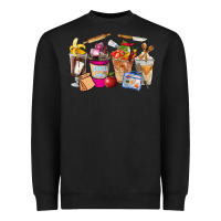 Black Lunch Lady Coffee Cups Heavyweight Sweatshirt - FaDigitalArtStudio