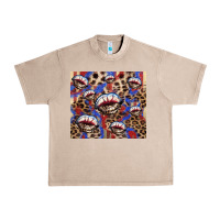 French Oak American flag lips leopard  tumbler Urban Heavy Tee - HowdyJamesFarm