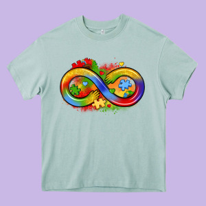 Infinity Symbol Autism Heavy Core Tee Designed By Lillyallendesigns