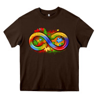 Chocolate Brown infinity symbol autism Heavy Core Tee - LillyAllenDesigns