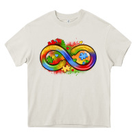 Cream infinity symbol autism Heavy Core Tee - LillyAllenDesigns