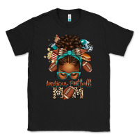 Black American Football Mom Afro Messy Bun Classic Tee - texasbilliewilder