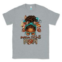 Heather Grey American Football Mom Afro Messy Bun Classic Tee - texasbilliewilder