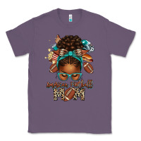 Lavender American Football Mom Afro Messy Bun Classic Tee - texasbilliewilder