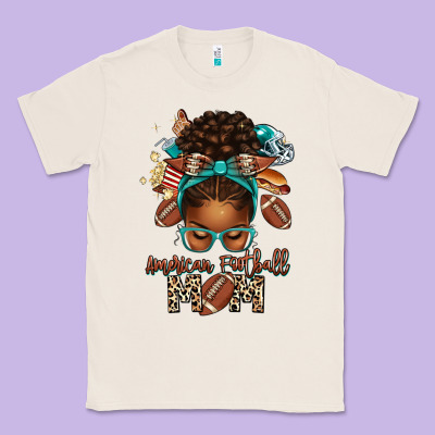 American Football Mom Afro Messy Bun Classic Tee Designed By Texasbilliewilder