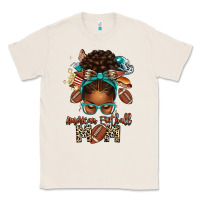 Natural American Football Mom Afro Messy Bun Classic Tee - texasbilliewilder