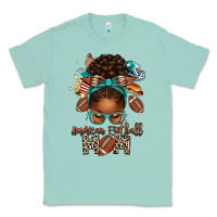 Seafoam American Football Mom Afro Messy Bun Classic Tee - texasbilliewilder