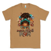 Toasted Coconut American Football Mom Afro Messy Bun Classic Tee - texasbilliewilder