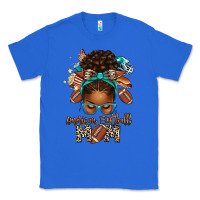 True Royal American Football Mom Afro Messy Bun Classic Tee - texasbilliewilder