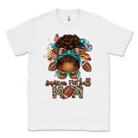 White American Football Mom Afro Messy Bun Classic Tee - texasbilliewilder
