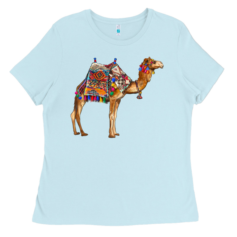 Camel With Colorful Saddle Ladies Tee by BarkalooDesign | Teevron