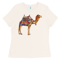 Bone camel with colorful saddle Ladies Tee - BarkalooDesign