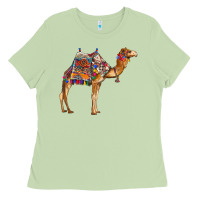 Matcha camel with colorful saddle Ladies Tee - BarkalooDesign