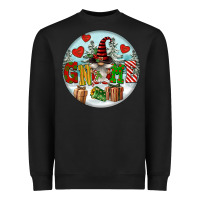 Black Christmas Gnome Heavyweight Sweatshirt - FaDigitalArtStudio