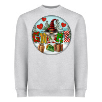 Heather Grey Christmas Gnome Heavyweight Sweatshirt - FaDigitalArtStudio