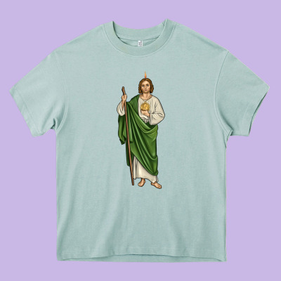 San Judas1 Heavy Core Tee Designed By Jahusdesignshop