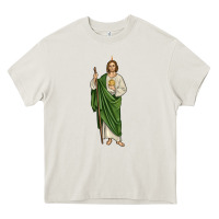 Cream san judas1 Heavy Core Tee - JahusDesignShop