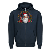 Navy i love a man with beard Zipper Hoodie - CowhideDigitalArt