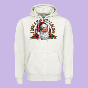I Love A Man With Beard Zipper Hoodie Designed By Cowhidedigitalart